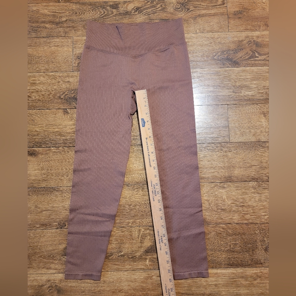 Victoria's Secret PINK Active M Brown Seamless Ribbed 7/8 High Waisted Leggings